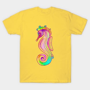 Colorful Seahorse Artwork T-Shirt